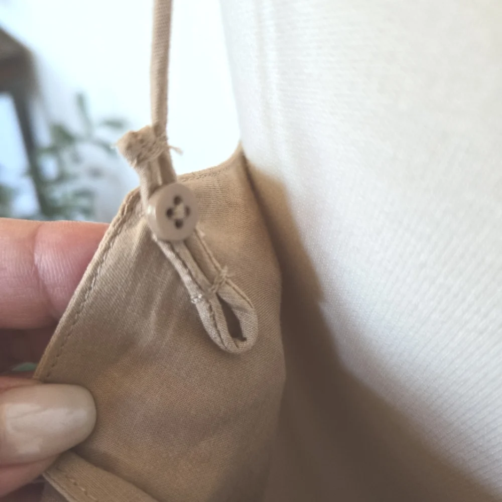 REVOLVE L' Academie Kiyama Maxi Dress Size Large Tan Oat Pockets Linen Blend - Picture 9 of 12